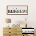 FAMILY Photo Collage 6 Picture Strip Custom Poster<br><div class="desc">Personalised poster print with the word FAMILY lettered above your photos. The photo template is set up for you to add 6 of your favourite pictures, which are displayed in square format in a simple, strip style, photo collage. This smart and stylish custom piece has a neutral colour palette of...</div>