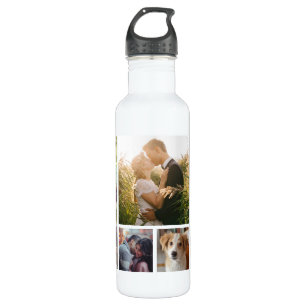 Family Photo Collage 7 Custom Pictures   White 710 Ml Water Bottle