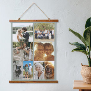 Family Photo Collage 8 Images Custom Hanging Tapestry