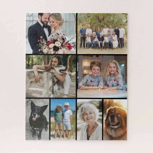 Family Photo Collage 8 Images Custom Jigsaw Puzzle (Vertical)