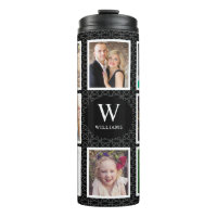 Family Photo Collage 8 Pictures Black Pattern