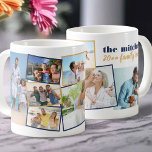 Family Photo Collage - Add 7 Photos & Custom Text Coffee Mug<br><div class="desc">Create your own photo mug and add your custom text - perfect for family reunion or vacation photos. The photo template is ready for you to add 7 of your favourite pictures which are automatically displayed in a zigzag random picture montage. Some of your pictures are framed, some are not...</div>