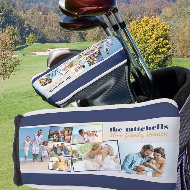 Family Photo Collage - Add 7 Photos & Custom Text Golf Head Cover (Creator Uploaded)