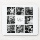 Family Photo Collage and Monogram Mouse Pad<br><div class="desc">Elegant photo frame design.</div>