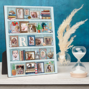 Family Photo Collage Beach Bookcase Personalised Plaque