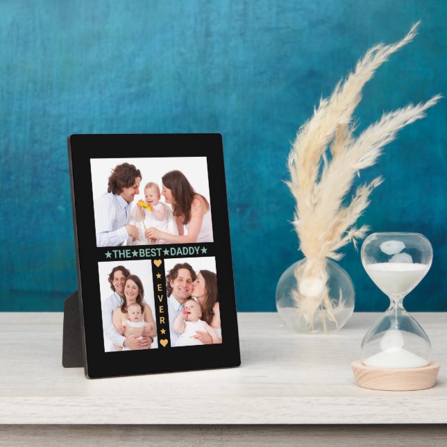 Family Photo Collage Best Dad Ever Father's Day Plaque (Side)