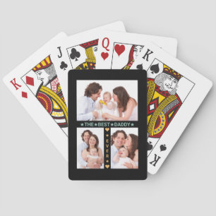 Family Photo Collage Best Dad Ever Father's Day Playing Cards