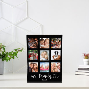 Family photo collage black  block