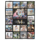 Family Photo Collage Black Gold White Monogrammed