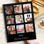 Family photo collage black monogram 2026 planner<br><div class="desc">Make your own unique family photo collage as a gift for your mum, wife or yourself. Use four, 9 of your favourite photos of your family, friends, dream travel destination or pet! Personalise and add a name and a year. The name is written with a modern hand lettered style script....</div>