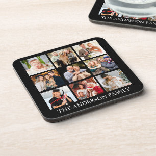 Family Photo Collage - Choose Your Colour Coaster