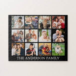 Family Photo Collage - Choose Your Colour Jigsaw Puzzle