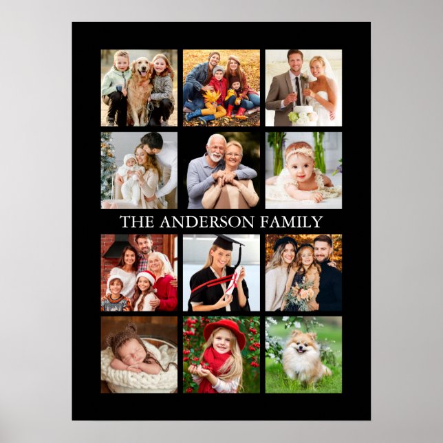 Family Photo Collage - Choose Your Colour  Poster (Front)