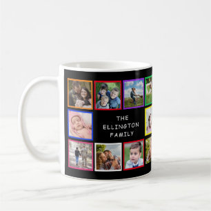Family Photo Collage Colourful Custom Coffee Mug