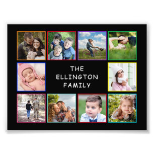 Family Photo Collage Colourful Poster