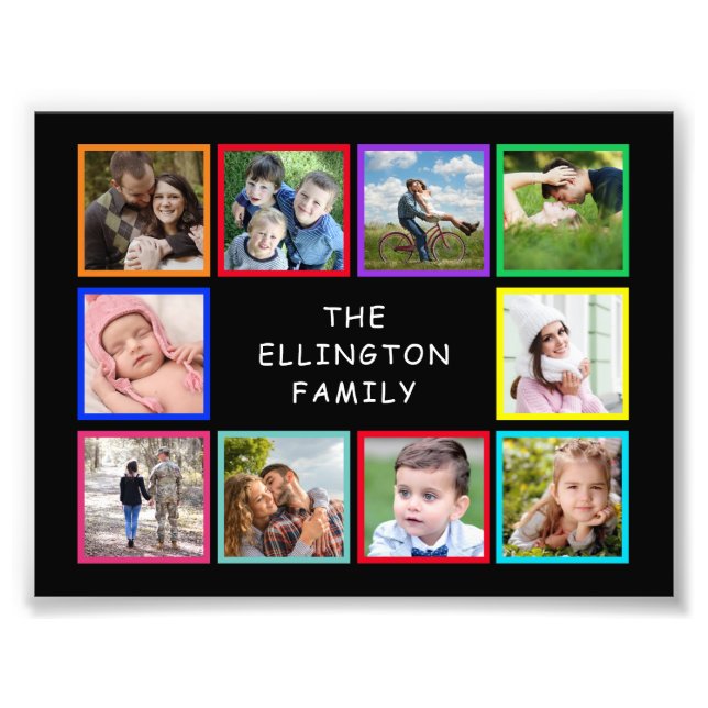 Family Photo Collage Colourful Poster (Front)