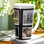 Family Photo Collage Create Your Own Latte Mug<br><div class="desc">Personalised gift latte mug with 5 photos of your choice, and a simple text template. A wonderful gift idea to commemorate a special event or milestone for that special person. TOP TIP: If you Pre-crop your photos into a square shape before you upload them you have control of how they...</div>