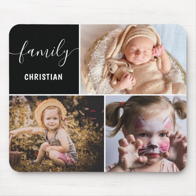 Family Photo Collage Custom Mouse Pad (Front)
