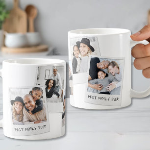 Family Photo Collage Custom Text 5 Photo Coffee Mug