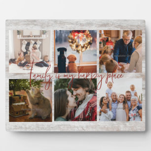 Family Photo Collage FarmhouseTypography Plaque