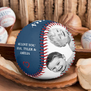 Family Photo Collage Father`s Day Petrol Blue  Baseball