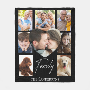 Family Photo Collage Fleece Blanket