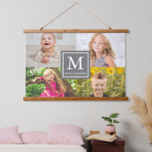 Family Photo Collage Hanging Tapestry
