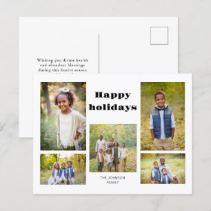 Family Photo Collage Happy Holidays Holiday Postcard