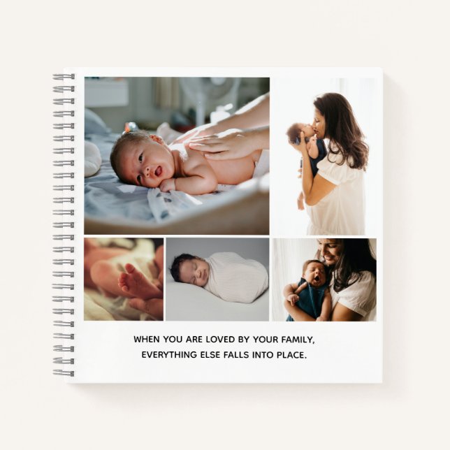 Family Photo Collage Happy New Year Notebook (Front)