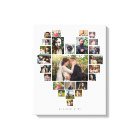 Family Photo Collage Heart 25 Pictures Name White