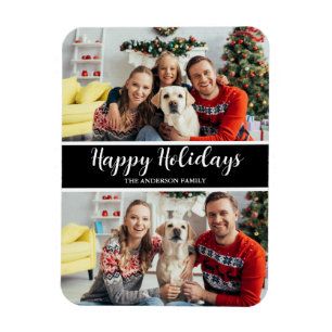 Family Photo Collage Holiday Postcard Magnet