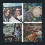 Family Photo Collage Instagram Photos Keepsake Square Wall Clock<br><div class="desc">Personalised family keepsake clock with 4 of your family photos arranged in a square grid photo collage,  perfect for Instagram photos. Great gift for mum,  dad,  family,  friends,  parents,  and grandparents!</div>