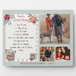 Family Photo Collage Keepsake Recipe Holiday Plaque