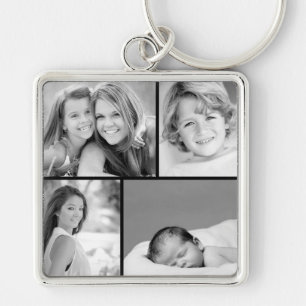 Family Photo Collage Key Ring