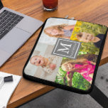 Family Photo Collage Laptop Sleeve<br><div class="desc">Family photo collage personalised monogram gifts. Template photos via Pixabay licensed under CC0 and must be replaced with your own photos</div>