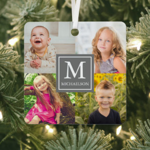 Family Photo Collage Metal Tree Decoration