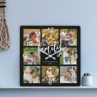 Family photo collage modern script black