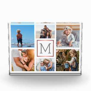 Family Photo Collage Monogram Block