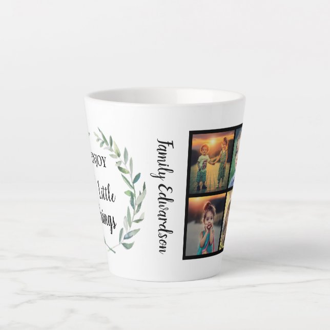 Family photo collage monogram enjoy little things  latte mug (Front)