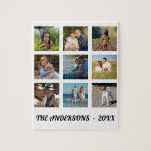 Family Photo Collage Monogram Jigsaw Puzzle