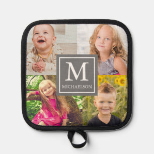 Family Photo Collage Oven Mitt and Pot Holders