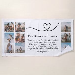 Family Photo Collage Peel And Stick Photo Beach Towel