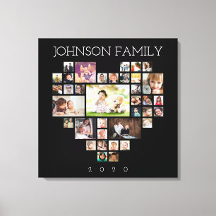 Family Photo Collage (Personalise Photo & Text) Canvas Print