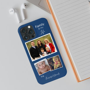 Family Photo Collage Personalised Blue iPhone 13 Case