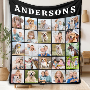 Family Photo Collage Personalised Instagram Photos Fleece Blanket