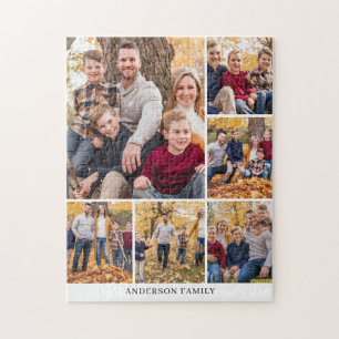 Family Photo Collage Personalised  Jigsaw Puzzle