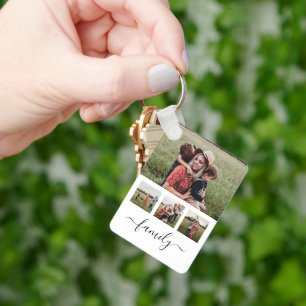 Family Photo Collage Personalised Key Ring