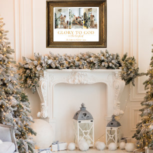 Family Photo Collage Religious Christmas Gift Poster