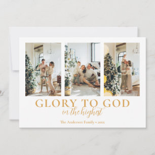 Family Photo Collage Religious Christmas Holiday Card