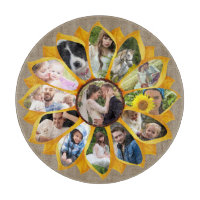 Family Photo Collage Sunflower Burlap 13 Pics Easy